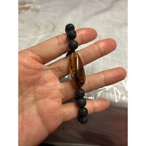 Black Ball Band Silver Charm Women's Bracelet